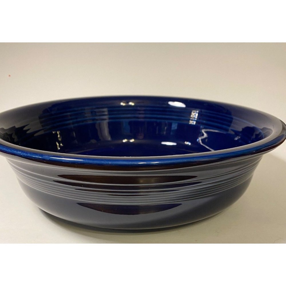 Cobalt Blue Fiestaware Fiesta 10" Large Salad Serving Bowl with coffee cup